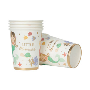 Decoración de Sirena con Estampado en Caliente, Decoraciones para Fiestas de Cumpleaños Infantiles, Platos, Vasos y Servilletas Desechables para Fiestas de Sirena - Product Image 4