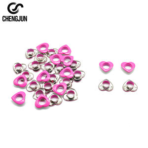 Kaplama teknikleri pembe kalp şekilli kuşgözü tokaları 10mm bronz halkalar giyim için ayakkabı çantaları - Product Image 2