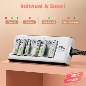 Chargeur de piles rechargeables EBL 2300mAh AA et AAA avec 8 piles longue durée - Product Image 4