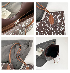 Borsa Tote <span class=keywords><strong>Graffiti</strong></span> di Design Esclusivo per Donna, Nuova Borsa Casual Primaverile a Tracolla con Grande Capacità - Product Image 5