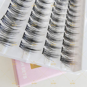 Pestañas sin pegamento con tecnología Pre-Bond, banda Superfina <span class=keywords><strong>de</strong></span> larga duración, pestañas acampanadas individuales - Product Image 1