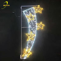 Decoración navideña para exteriores, luces LED 2D con motivo de poste de calle, novedad