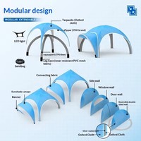 Tente publicitaire gonflable en TPU personnalisée pour exposition, design à quatre coins, ignifuge, imperméable, résistante aux UV, résistante au vent, salons professionnels