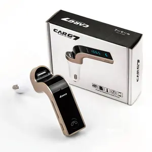 热卖汽车G7无线免提车载套件与USB端口充电器和调频发射机SD MP3播放器