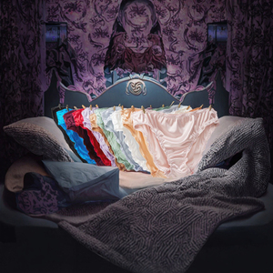 Slip Donna Senza Cuciture Taglio Alto Sottile in Maglia Solida Plus Size con Seta Ghiaccio e Raso - Product Image 3