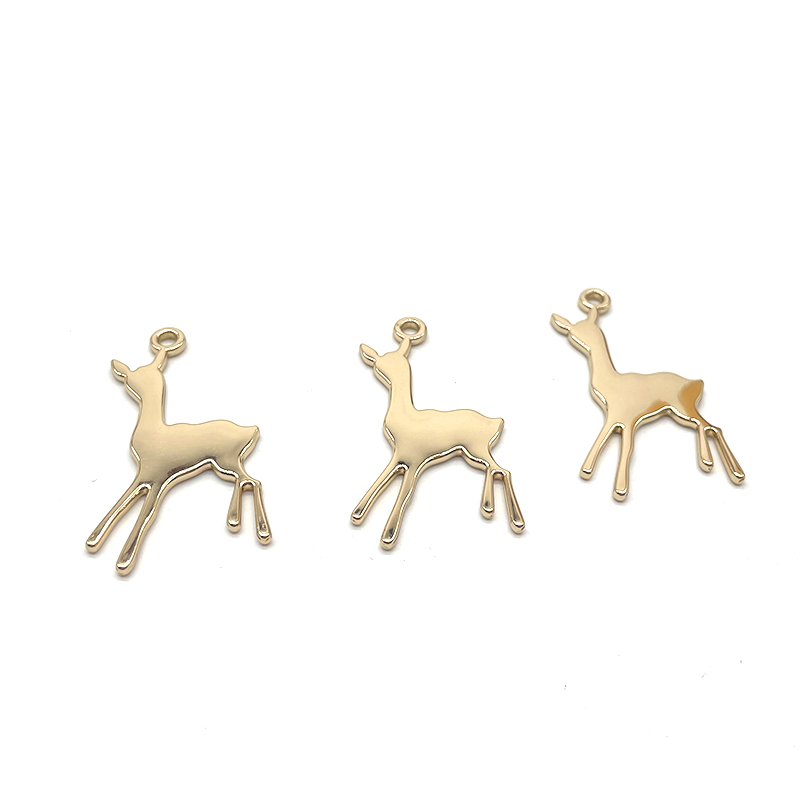 FX1360 Shiny Deer Pendant Light Gold Multi-material Alloy Electroplated Pendant Luggage Strap Decoration