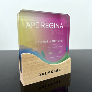 Bois Cristal Moment Mariage Mérite Plaque Plaque Ronde En Bois Bouclier Prix Trophée MH-NJ00702 - Product Image 3