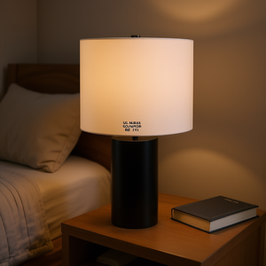 Lámpara de Mesa Europea Clásica DB Aura, Base Negra, Pantalla de Cúpula, Cuerpo de Cerámica, para Lectura en Dormitorios - Product Image 2