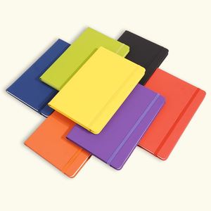 Carnet de notes A5 en cuir de haute qualité avec logo personnalisé, reliure cousue, couverture rigide, 100 feuilles, bloc-notes pour cadeau, papeterie de bureau - Product Image 3