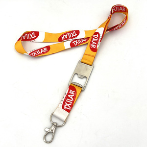 2026 Wholesale Marketing Advertising Promotional Polyester Woven Custom Logo Lanyard with Bottle Opener