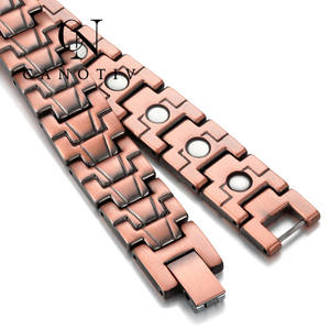 건강 에너지 여성 남성 보석 황동 커프 아연 합금 팔찌 혜택 치유 요법 순수 구리 자기 팔찌 - Product Image 5