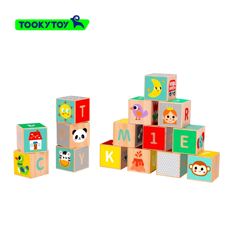 stereo six-sided animal building block intelligent splicing wood block for children thinking logic learning