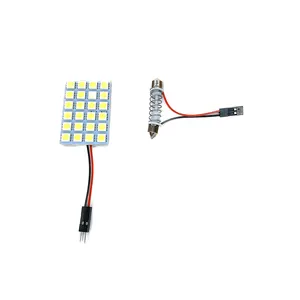 פנל 24SMD אור 12V רכב סטיילינג T10 חגורה Ba9s נורות LED כיפת אור עם צבע לבן