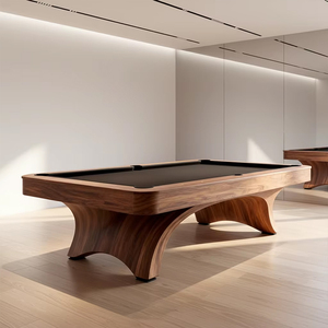 โต๊ะพูลหรูหราพร้อมอุปกรณ์เสริมสำหรับปิงปองและเทนนิส โครงไม้เนื้อแข็ง โต๊ะบิลเลียดพร้อมช่องใส่ลูกแบบหนัง สำหรับใช้ในบ้านหรือเชิงพาณิชย์ - Product Image 5