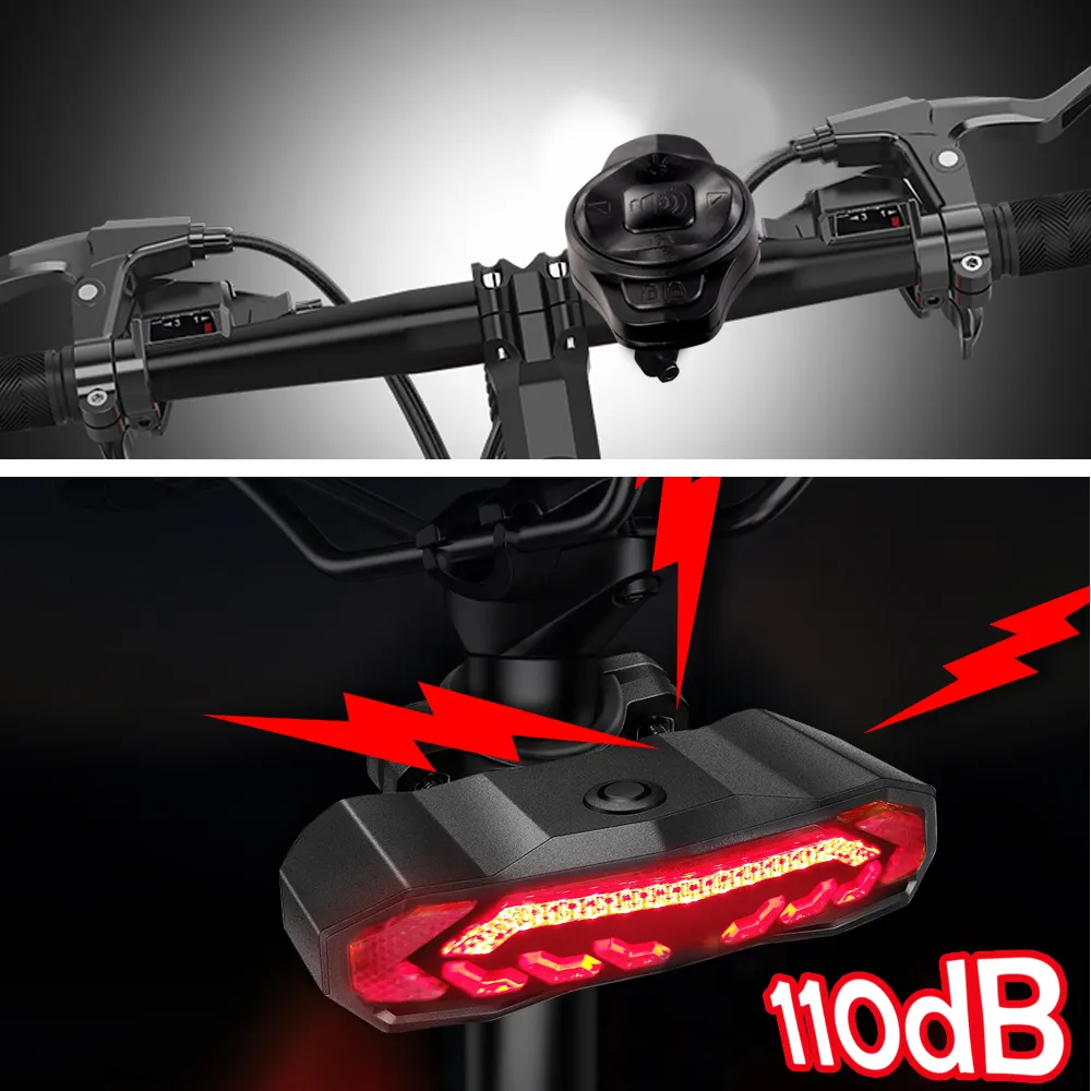 USB rechargeable Smart Brake Sensor Waterproof IP65 LED Rear Light Cycle Light Bike Motorcycle Bicycle Alarms Bicycle Tail Light