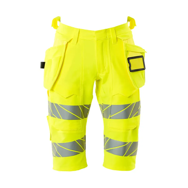 968 Customized Breathable Unisex large pocket shorts Summer high visibility Road construction work out shorts