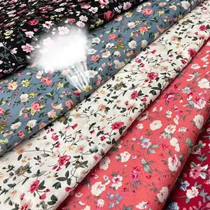 Özel yeni poplin liberty londra kumaş çiçek dijital baskılı % 100% pamuk tana çim giysi kumaşı