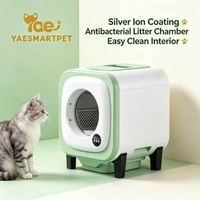 Bac à litière automatique intelligent pour chat avec contrôle par application, caméra intégrée, extracteur d'odeurs, capteurs anti-pincement, grille anti-poussière, capacité 72L
