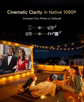 Nouveau projecteur portable mini A6 2025, 900 lumens ANSI, 4K, Linux TV, projecteur automatique