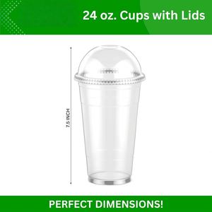 Takeaway Disposable Eco-Friendly Biodegradable 8oz 9oz 10oz 12oz 20oz 24oz 16oz Logo Custom Printed <b>Clear</b> Plastic PET Cups - Product Image 2