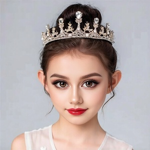 เครื่องประดับผมหรูหราประดับมุกและคริสตัล มงกุฎเจ้าสาว ราชินีงามงามแห่งจักรวาล มงกุฎงานแต่งงาน มงกุฎประกวดนางงาม - Product Image 2