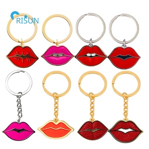 Porte-clés personnalisés mignons et kawaii en émail doux et dur, lèvres rouges <span class=keywords><strong>sexy</strong></span>, porte-clés, pendentif, porte-clés personnalisé avec des lèvres - Product Image 1