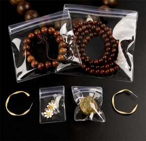 Amazon Self Sealing PVC Pouch Zipper Bag Thick Transparent Zip Earrings Plastic Jewelry Bags