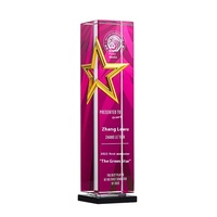 Trophée de lame imprimé en cristal haut de gamme Prix commémoratifs colorés pour les employés et les partenaires exceptionnels Free Design Annual