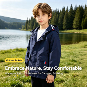 <span class=keywords><strong>Veste</strong></span> à capuche unie à manches longues personnalisée pour garçons et filles, <span class=keywords><strong>veste</strong></span> <span class=keywords><strong>de</strong></span> pluie imperméable doublée et douce pour enfants - Product Image 1