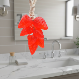 Savon solide en forme de fraises fait à la main en rotin et en savon de terre, savon pour le nettoyage personnel et les soins, décoration de salle de bain et de la maison - Product Image 6