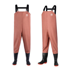 PVC Poitrine Pêche Waders Imperméable Poitrine <span class=keywords><strong>Pantalon</strong></span> pour Hommes Femmes avec Bottes en Caoutchouc pour la Pêche à la Mouche - Product Image 1