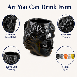 Taza de Cerámica con Diseño de Diosa Griega, Taza de Café con Estatua Romana de 420 ml, Diseño de Escultura de Apolo y David, Pintada a Mano, para Regalo de Oficina - Product Image 2