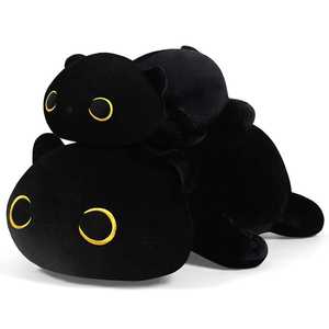 Peluche chat mignonne et douce en coton PP de 30 cm/11,8 pouces, jouet en peluche chat noir, coussin pour cadeau d'anniversaire, Halloween - Product Image 4