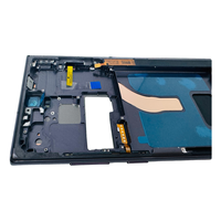 OLED dengan bingkai kaca besar pengganti layar sentuh dan layar asli untuk Samsung S22 Ultra