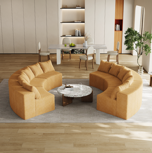 99-Inch Boneless Couch Chaise L-<b>Shaped</b> Modern Upholstered Sectional Sofa Set Three <b>Pillows</b> Corduroy PU Cover Living Room - Product Image 3