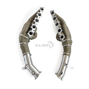 Collecteur d'échappement à haut débit pour Lamborghini Hurricane STO 5.2 2020-2025, tuyau d'échappement en acier inoxydable avec bouclier thermique - Product Image 3