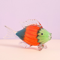 Murano Fisch Ornament Fisch Tierfiguren Glasiertes Glas TV-Schrank Dekoratives Geschenk Reichtum-Anziehen für die Inneneinrichtung