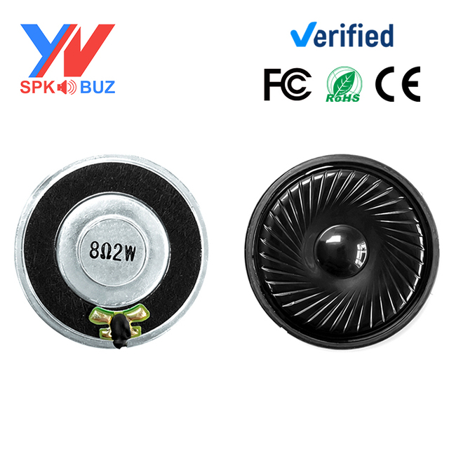 2-inches 50MM 50*7.8MM Iron Shell Internal Magnetic Speaker 8Ohms 2W Ultra-thin Polyester Film Speaker for Intercom Alarm System