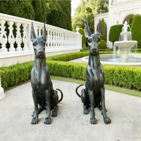 Sculptures de lévriers en bronze 3D grandeur nature, sur mesure, dans des styles traditionnels et imitation antique, pour la décoration de jardin et de maison