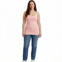 Débardeur Cami Écologique Grande Taille pour Femme, Col U, Bretelles Fines, Doux, Extensible, Coupe Ajustée, Longueur Standard, Respirant, Décontracté, à Porter Devant