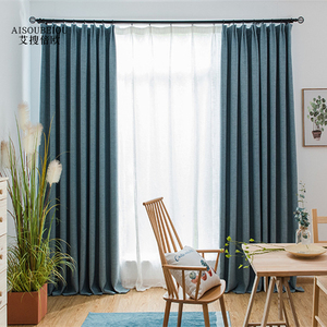 Marrone caffè grigio colore poliestere tessuto camera da letto lino tenda tessuto casa e Hotel 100% <span class=keywords><strong>tende</strong></span> oscuranti - Product Image 4