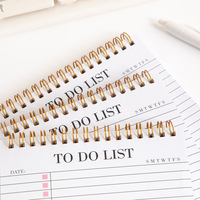 Bloc-notes minimaliste pour liste de tâches, bloc-notes planificateur quotidien non daté avec liste de tâches, carnet de liste de tâches, bloc-notes avec couverture spirale