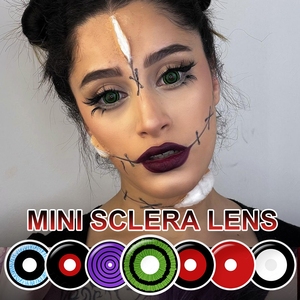 Lentes de Contacto PSEYECHE para <span class=keywords><strong>Halloween</strong></span>, <span class=keywords><strong>Ojos</strong></span> Negros Espectaculares y Aterradoras, Lentes de Contacto con Esclerótica Negra de 17 mm - Product Image 1