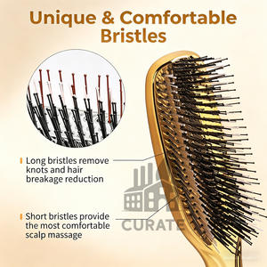 <span class=keywords><strong>Cepillo</strong></span> Desenredante para el Cabello con Logotipo Personalizado, <span class=keywords><strong>Cepillo</strong></span> <span class=keywords><strong>Tangle</strong></span> <span class=keywords><strong>Teezer</strong></span> con Cerdas de Nailon y Pelo de Jabalí, Peine Portátil para Cabello Húmedo o Seco para Mujeres y Niñas - Product Image 3