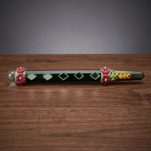 Best Value Black Agate Fancy Chakra Tibetan Healing <b>Wands</b> Carved & Engraved Love Theme From Gujarat - Product Image 2