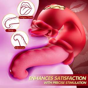 Vibratori 4 in 1 per la spinta della lingua rosa di aspirazione e vibratore Clit stimolatore giocattoli sessuali femminili Dildo vibratore per adulti giocattoli sessuali - Product Image 3