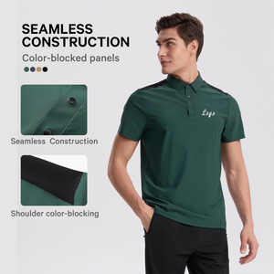 Summer Sports Lightweight Breathable Skin-Friendly Short Sleeves Golf Tops Fitness Running Seamless Custom Polo Shirts for Men