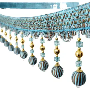 Vorhang Zubehör Spitze Quaste Besätze Perlen Anhänger neues Design Kopf Stoff Vorhang Quasten Dekoration für Vorhang