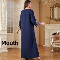 Nouvelle Robe Longue Ample et Élégante pour Femme en Polyester Brodé Floral Turc, Style Commercial Tendance