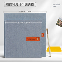 Álbum de lino simple autoadhesivo laminado DIY álbum de fotos vintage hogar gran capacidad